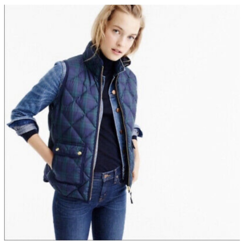 J. Crew Excursion Plaid Puffer Vest